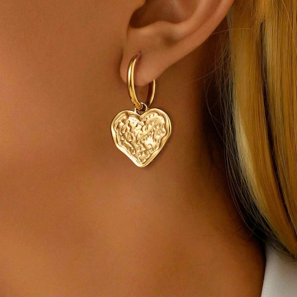 Steel Earrings Women's Heart Geometric Earrings Various Elegant Ladies Fashion Jewelry Gift