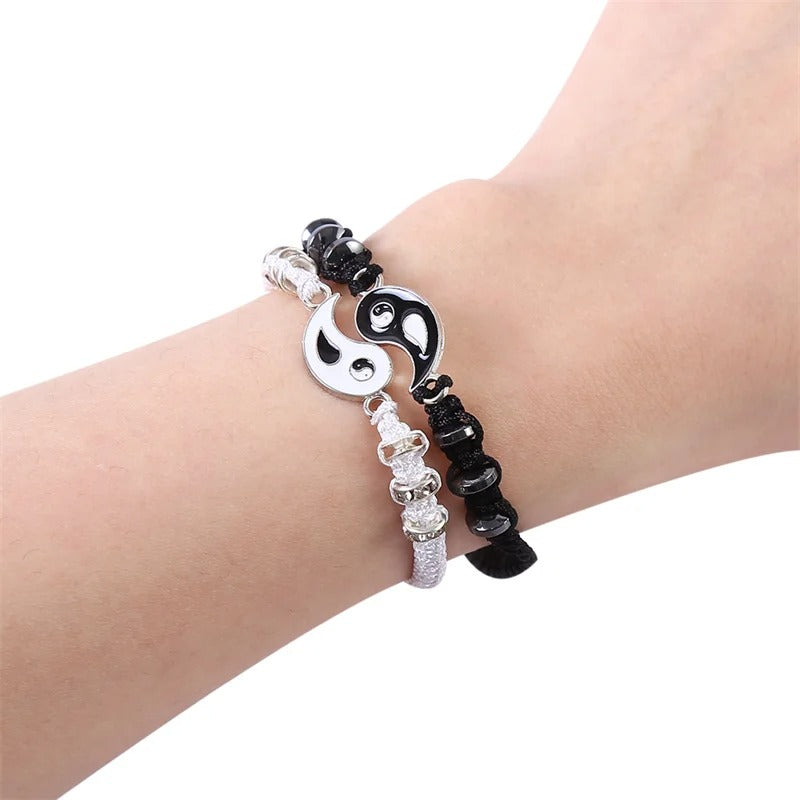 2025 New Best Friend Bracelets for 2 Matching Adjustable Cord Bracelet for Bff Friendship Relationship Boyfriend