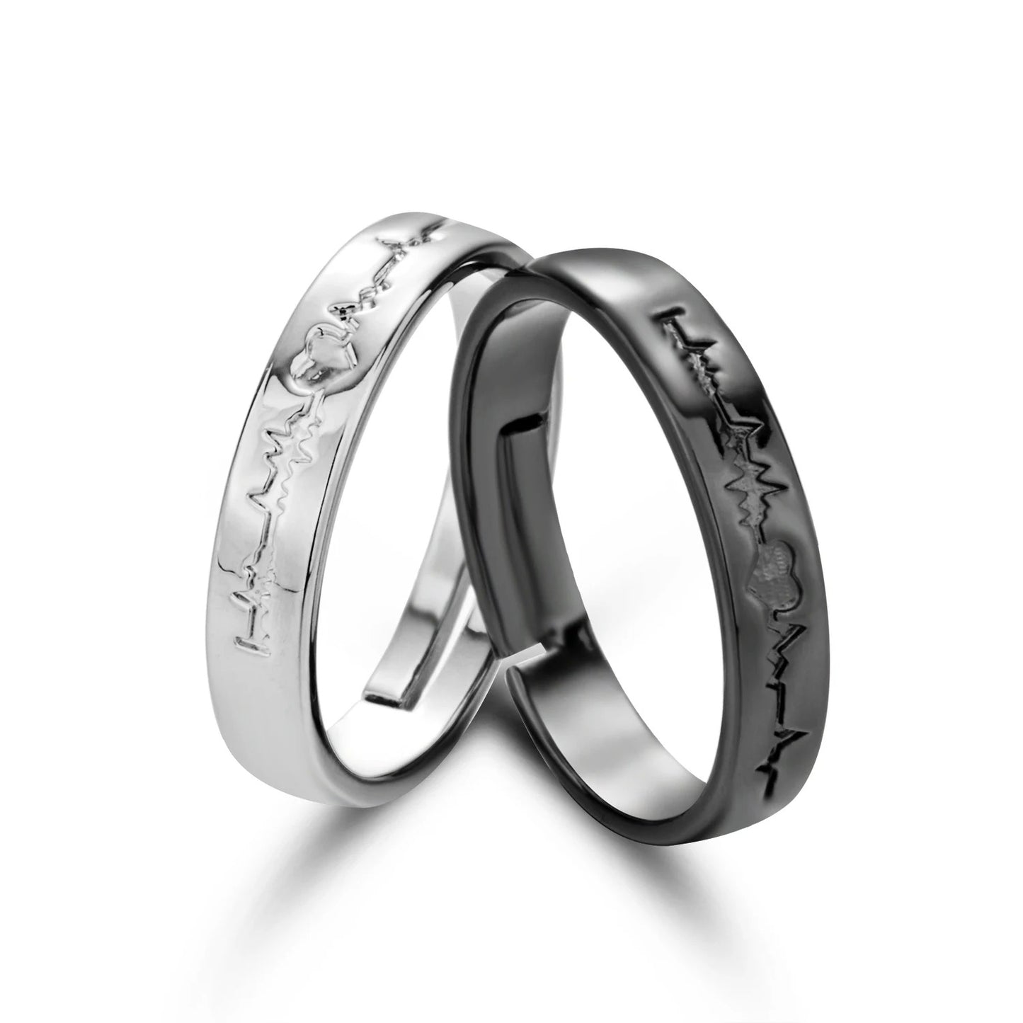 2Pcs/sets Love Heart Matching Couple Rings for Women Men Lover Forever Endless Love Wedding Ring Jewelry