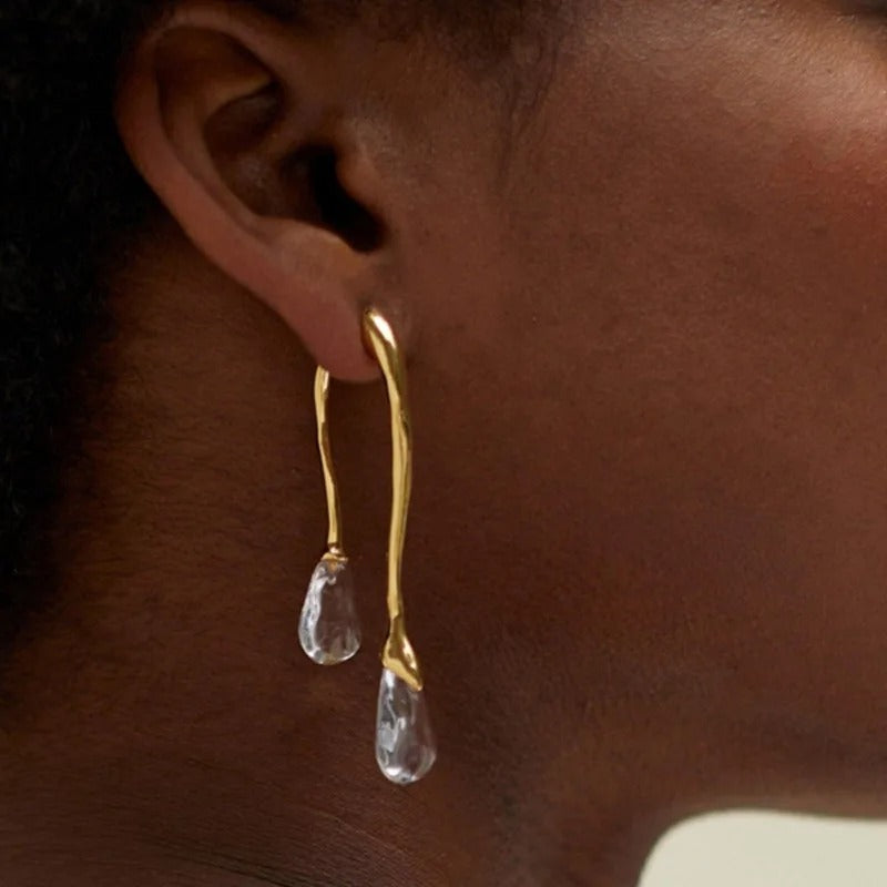 Trendy Statement Jewelry Resin Teardrop Earrings Geometric Back Front Drop Earrings For Women Girls Party Wedding Gift