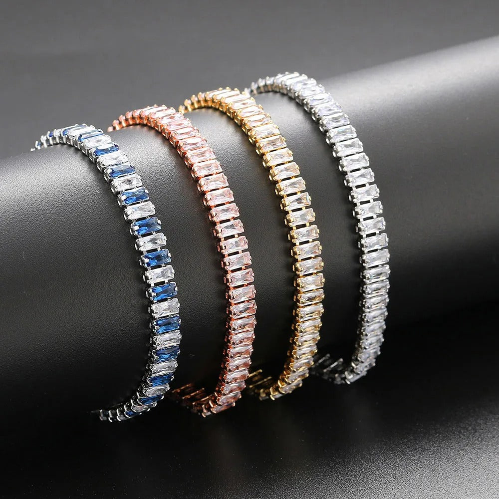 Iced Out Zircon Tennis Bracelet Luxury Crystal Jewelry for Women