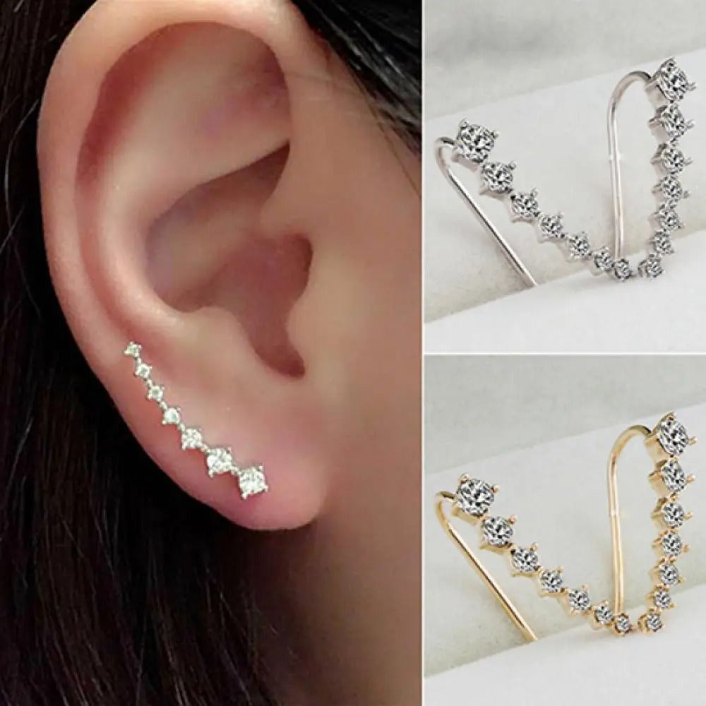 Fashion Stud Earrings for Women, Rhinestone Zircon Earrings, Ear Hook Jewelry