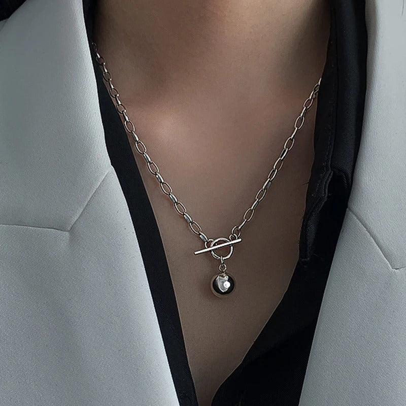 1PC Cuban Chain Necklace Women New Fashion Toggle Clasp Stainless Steel bride accessories wedding