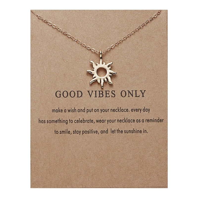 Alloy for Sun Pendant Necklace Simple Ladies Clavicle Chain Necklaces Summer Jewelry Birthday Gift for Friends