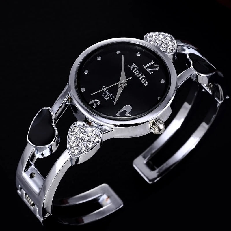 heart shaped bracelet watch women watches luxury rhinestone women's watches ladies watch steel clock zegarek damski reloj mujer
