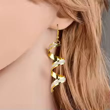 1pair Women Twist Spiral Dangle Charm Fall Earrings Jewelry Stainless Steel Long Peculiar Earrings 2025 Daily Trending Jewelry