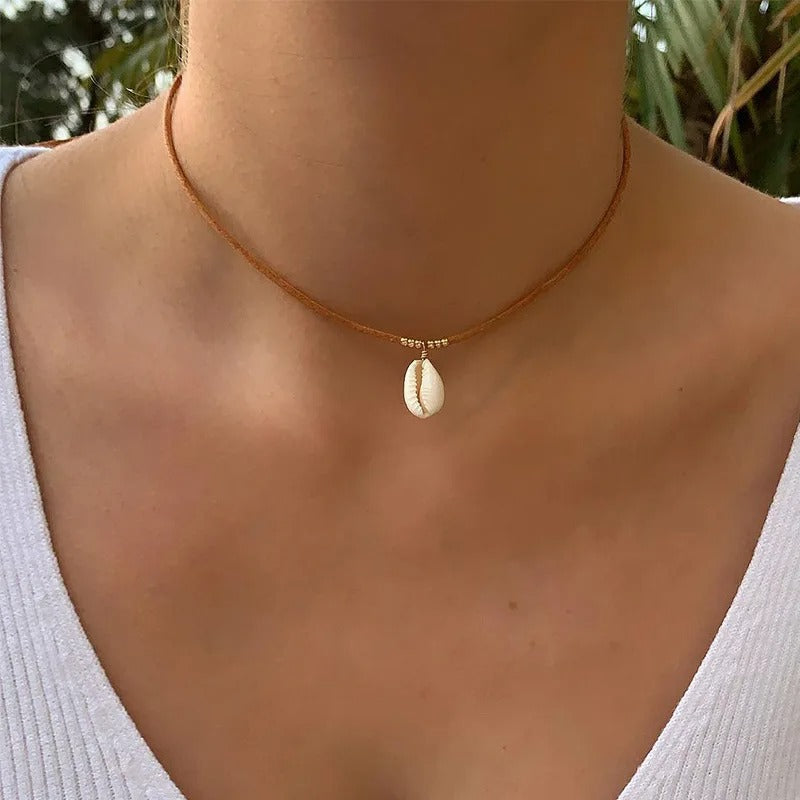 New Boho Summer Jewelry Rope Chain Shell Beads Pendant Necklace For Women Party Wedding Valentine's Gift