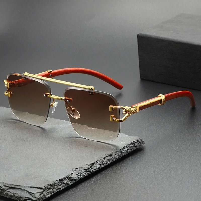 Fashion Rimless Pilot Sunglasses Square Driving Eyewear Unisex