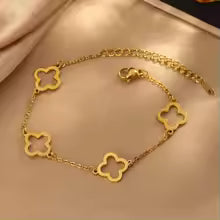Fashion Elegant Hollowed Out Four-leaf Clover Bracelet Stainless Steel Adjustable Chain Bracelets Ladies Daily Jewelry