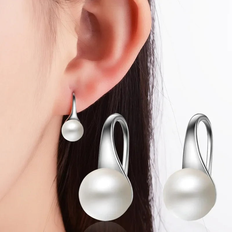 Elegant Freshwater Pearl Earrings – 925 Sterling Silver Needle Round Pearl Studs for Women, Classic Jewelry Gift