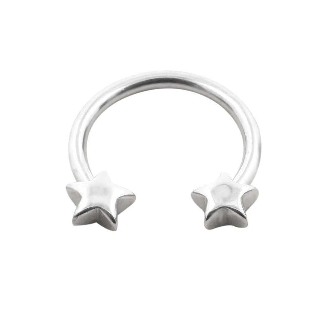 JHJT 16G Stainless Steel Horseshoe Nose Piercing Star Septum Nose Ring Women Nostril Body Jewelry