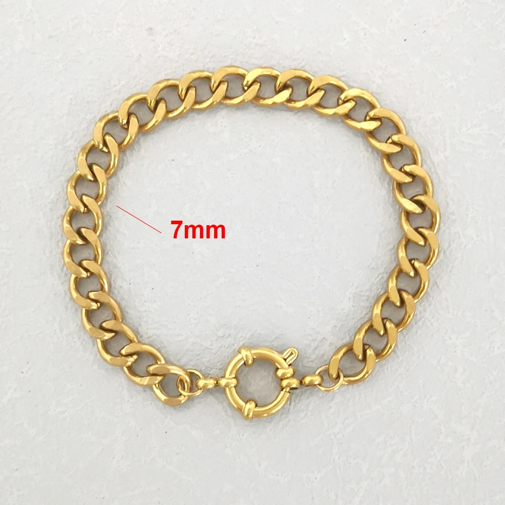 Clasp Bracelet Stainless Steel Twist Rope Chain Sailor Wheel Unisex