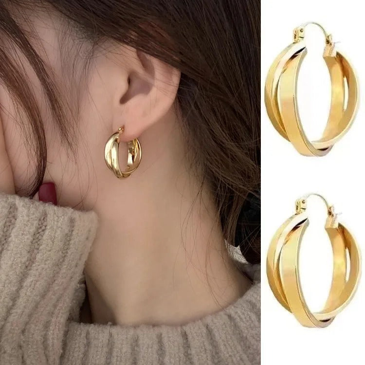 2025 Korean New Simple Temperament Circle Pearl Earrings Fashion Small Versatile Earrings Women's Jewelry