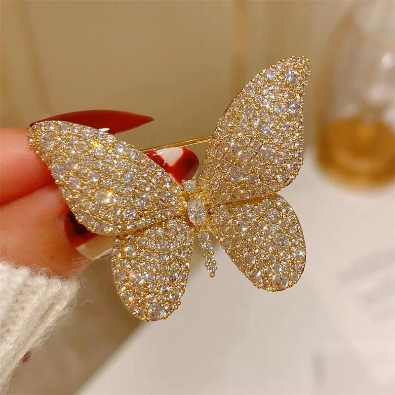 Fashion Green Yellow Leaves Flower Bouquet Wheat Ear Brooch for Women Creative Rhinestone Pin Suit Clothing Jewelry Accessories