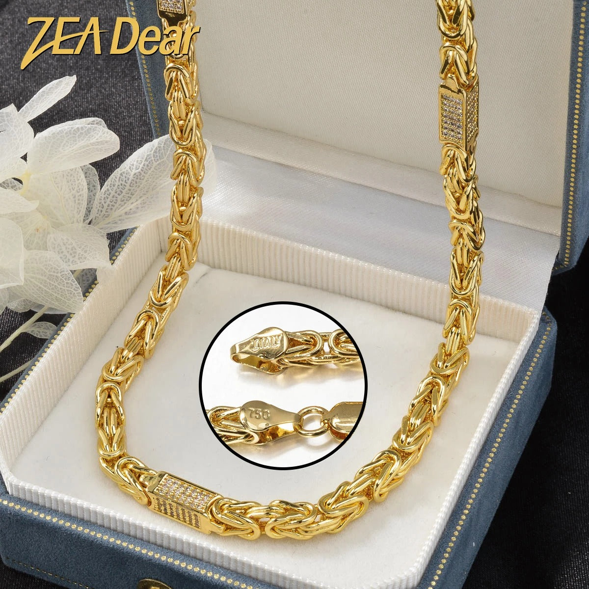 Snake Chain 18K Gold Color Plated Necklace Bridal Wedding Accessories Trend Fashion Birthday Gift for Wife