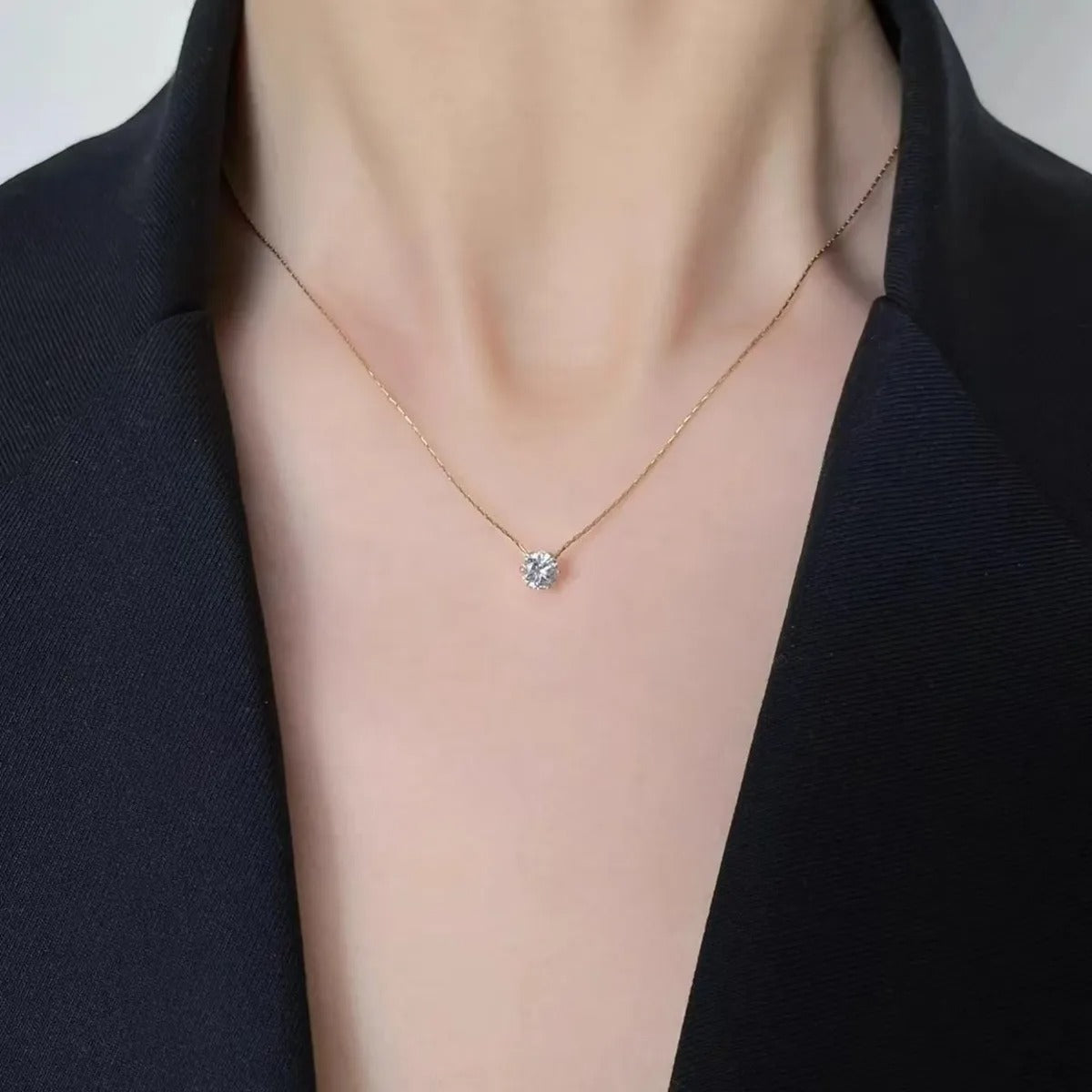 Hot Sale Stainless Steel Zircon Thin Clavicle Chain Necklace for Women Festive Party Jewelry Wholesale