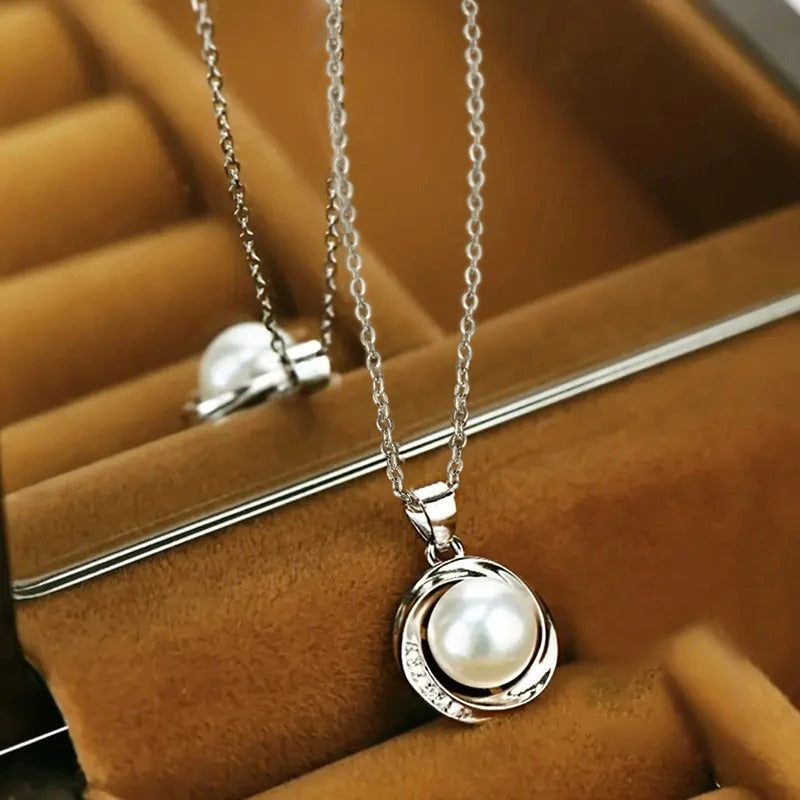 Delicate Bridal Wedding Necklace Graceful Female Simulate Pearl Pendant Accessories Elegant Lady Engagement Jewelry Gift