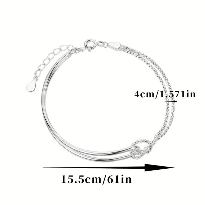 S925 Silver Minimalist Geometric Bracelet – Elegant Women’s Jewelry, Perfect Birthday & Christmas Gift