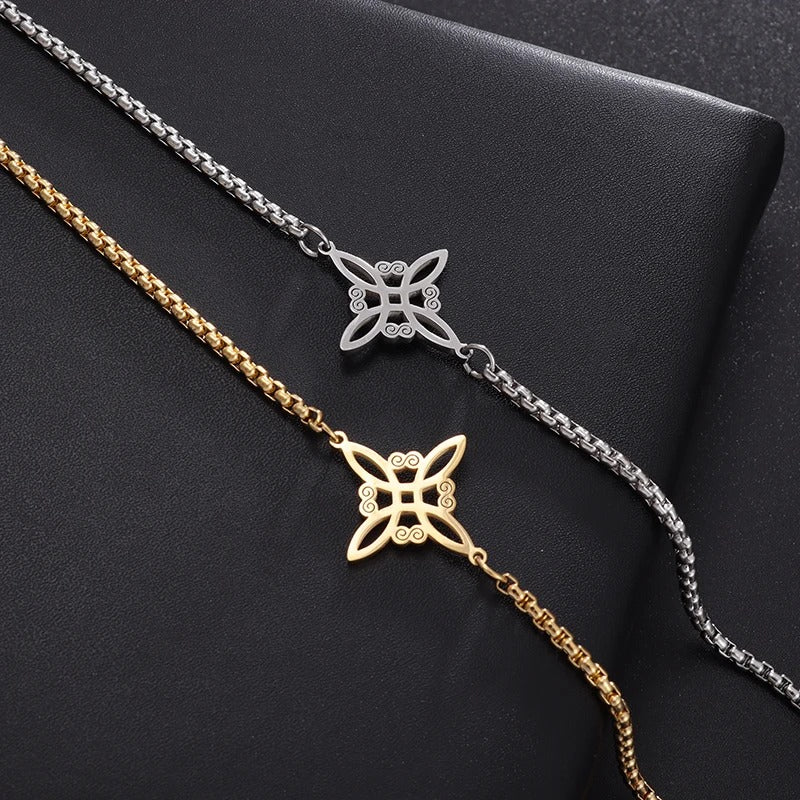 Stainless Steel Witch Knot Bracelet Women's Fashion Simple Personality Charm Jewelry