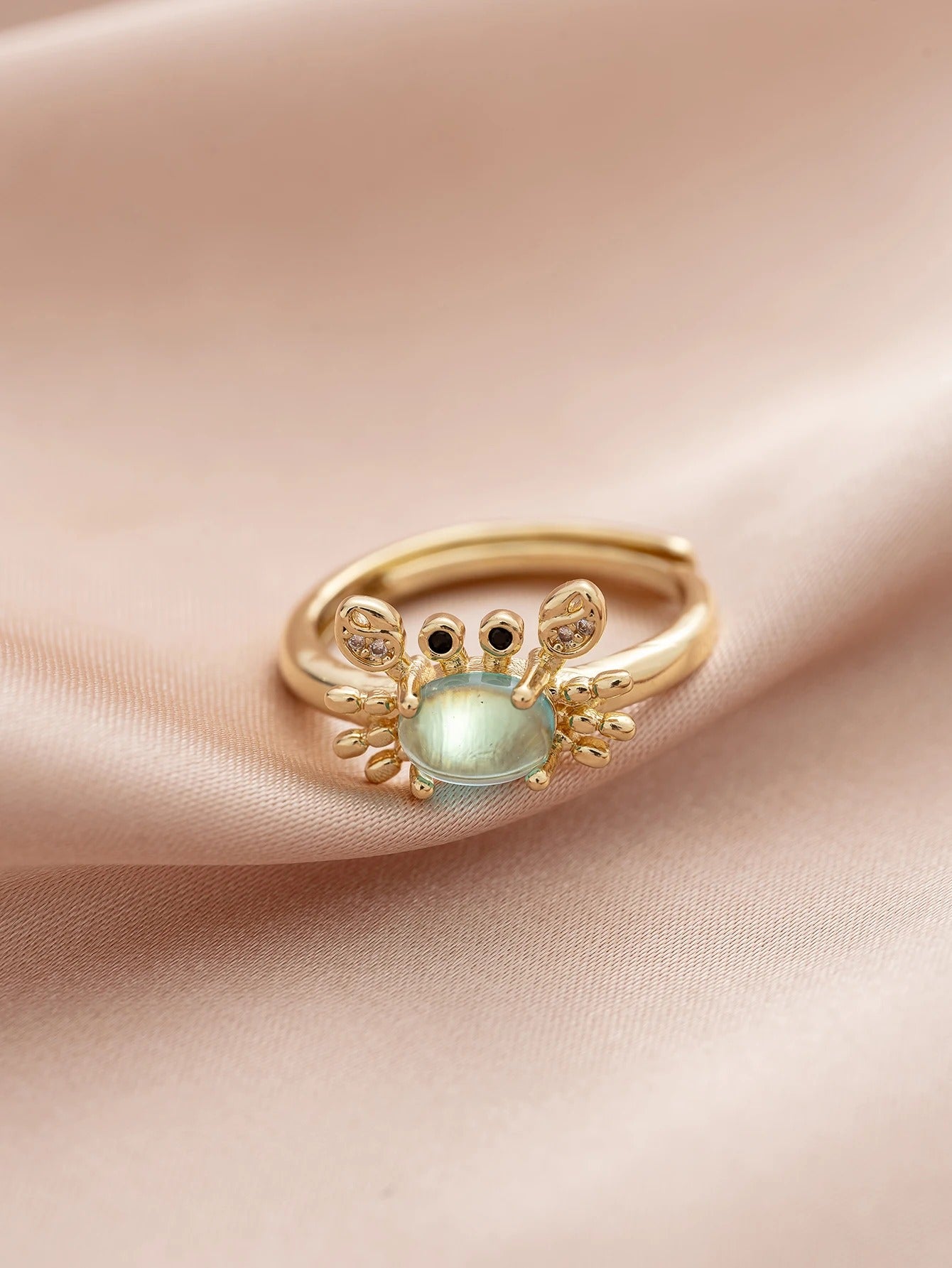 Exquisite Mini Crab Adjustable Ring Cute Jewelry for Women