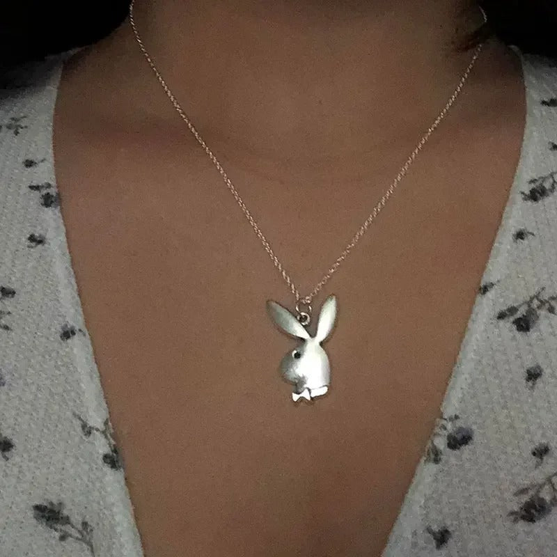 Kawaii Bunny Charm Pendant Necklace Fashion Vintage Jewelry Statement Necklace