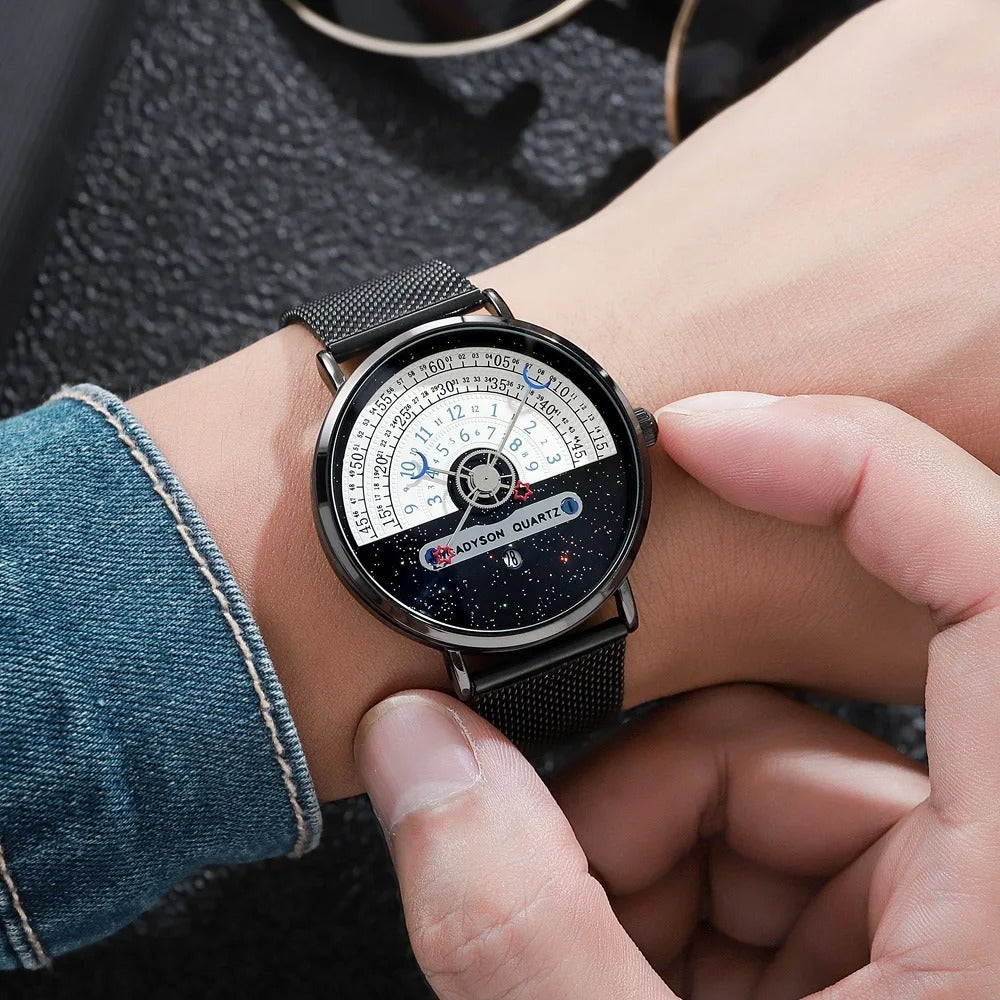 Men's Starry sky Creativity Calendar Watches Casual Sport Watch For Men Quartz WristWatch Relogio Masculino