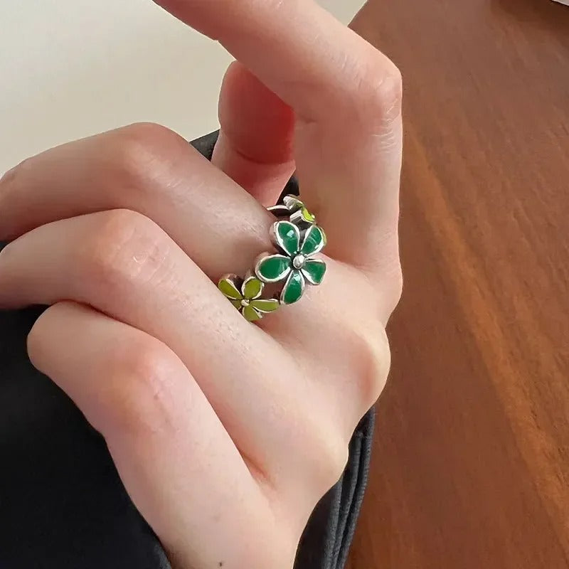 Fashion Vintage Peacock Flower Ring Adjustable Simplicity Fashion Exquisite Women Jewelry Accessories Wedding Party Gifts