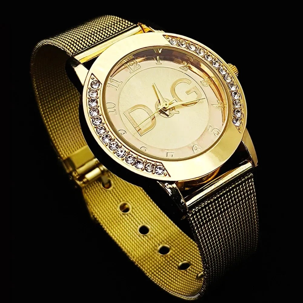 2025 Hot Sale European Fashion DQG Women's Watch – Luxury Quartz Stainless Steel Ladies Clock
