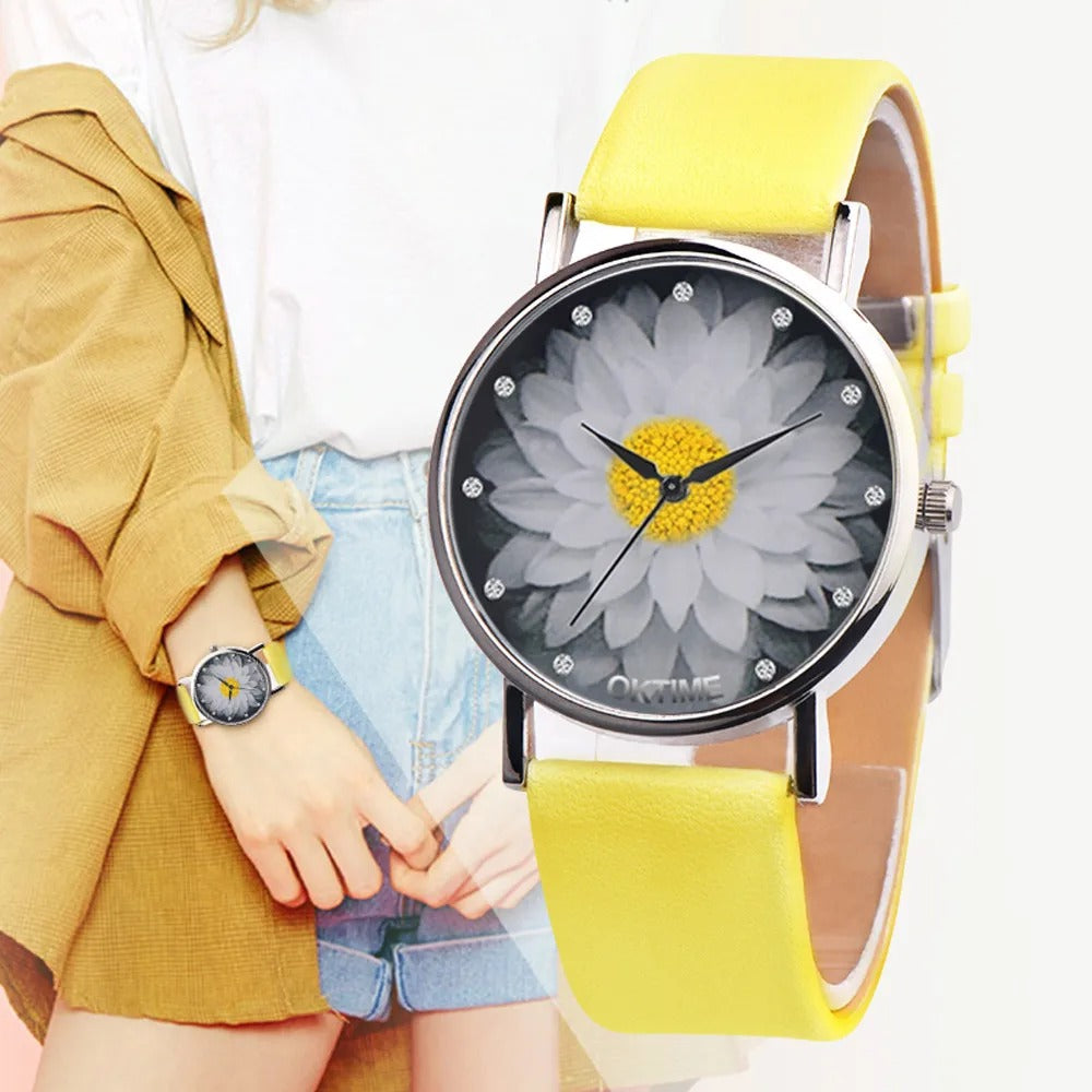 Quartz Watch Leather Casual Solid Color Circular Small Dial Mechanical Wristwatch Fashion Casual Everyday Versatile Watches