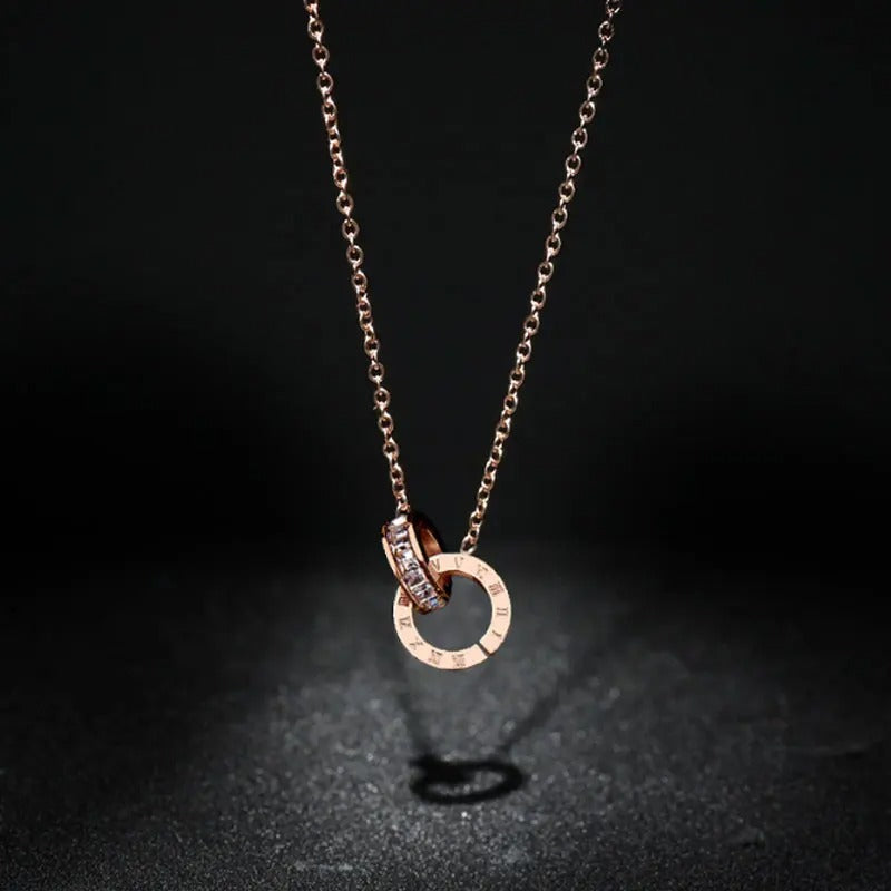 Classic Design Famous Brand Roman numerals Pendant Necklace For Woman Titanium Steel Woman Necklace Luxury Jewelry Female