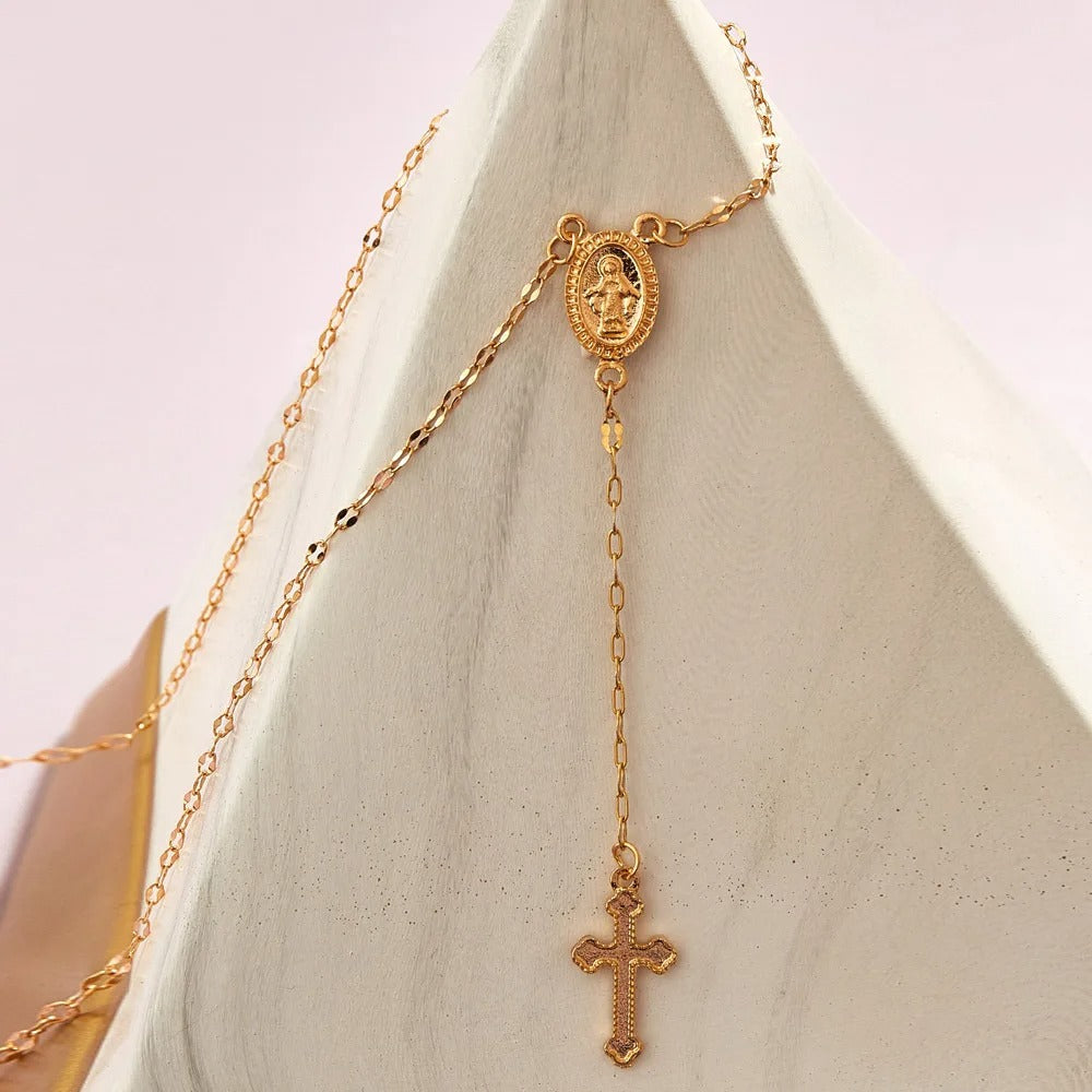2025 New Fashion Vintage Christian Cross Bohemia Religious Rosary Pendant Necklace For Women Charm Jewelry Gifts