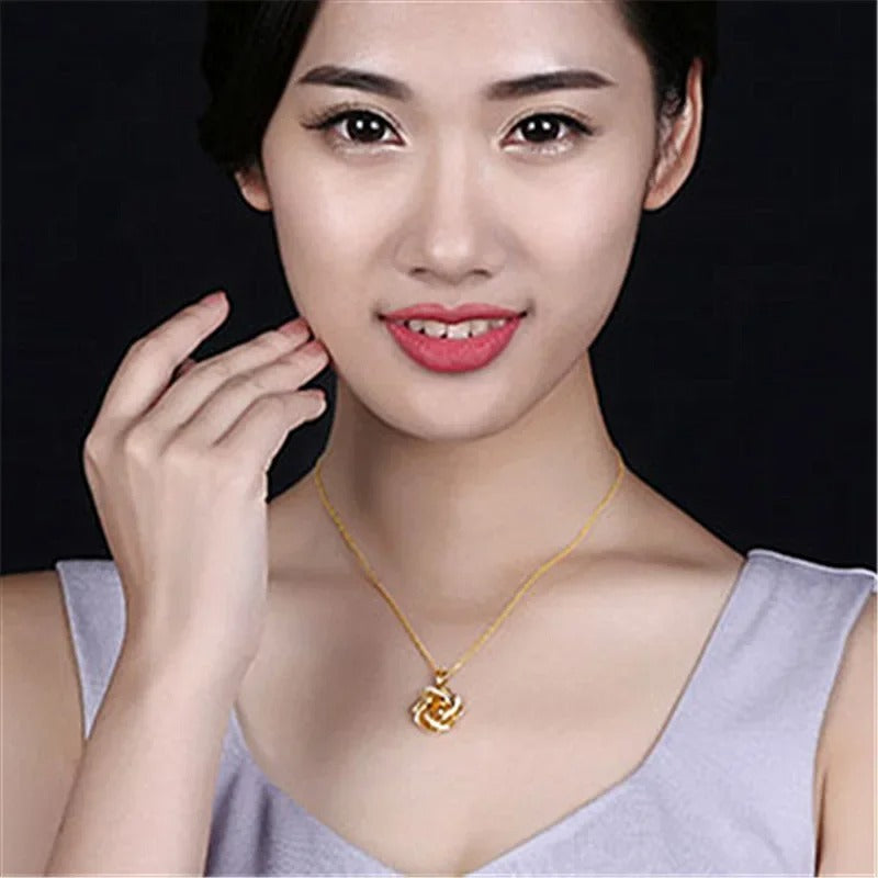 Real 2 Carats Pendant Women Luxury Yellow Gemstone Gold Necklace Crystal Jewelry Pendant Women Accessories