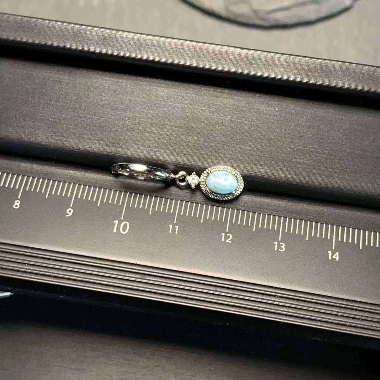 Natural Larimar Hoop Earrings – 925 Silver Plated
