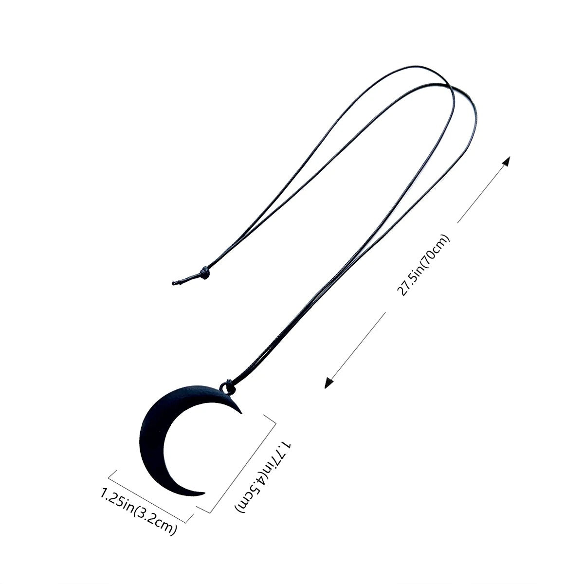 Simple all-in-one alloy black Moon Crescent pendant Long sweater chain Summer necklace for women