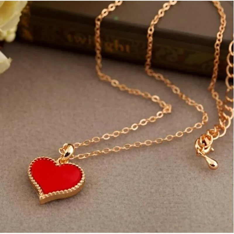New Fashion Vintage New Gossip Girl Serena Red Heart With Love Pendant Necklace Models