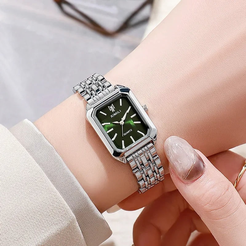 2025 Stainless Steel Strap Watch Women Luxury Gift Quartz Wristwatch Fashion Simple Square Quartz Watches