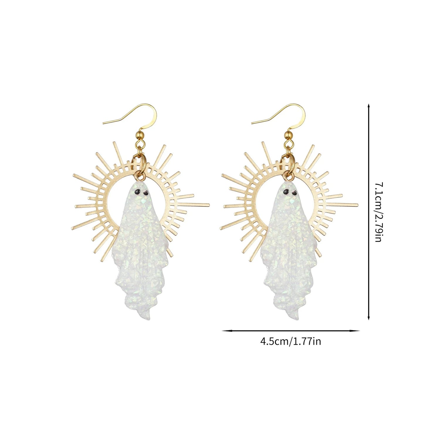 Gothic Sun & Star Ghost Halloween Resin Earrings Punk Women Gift