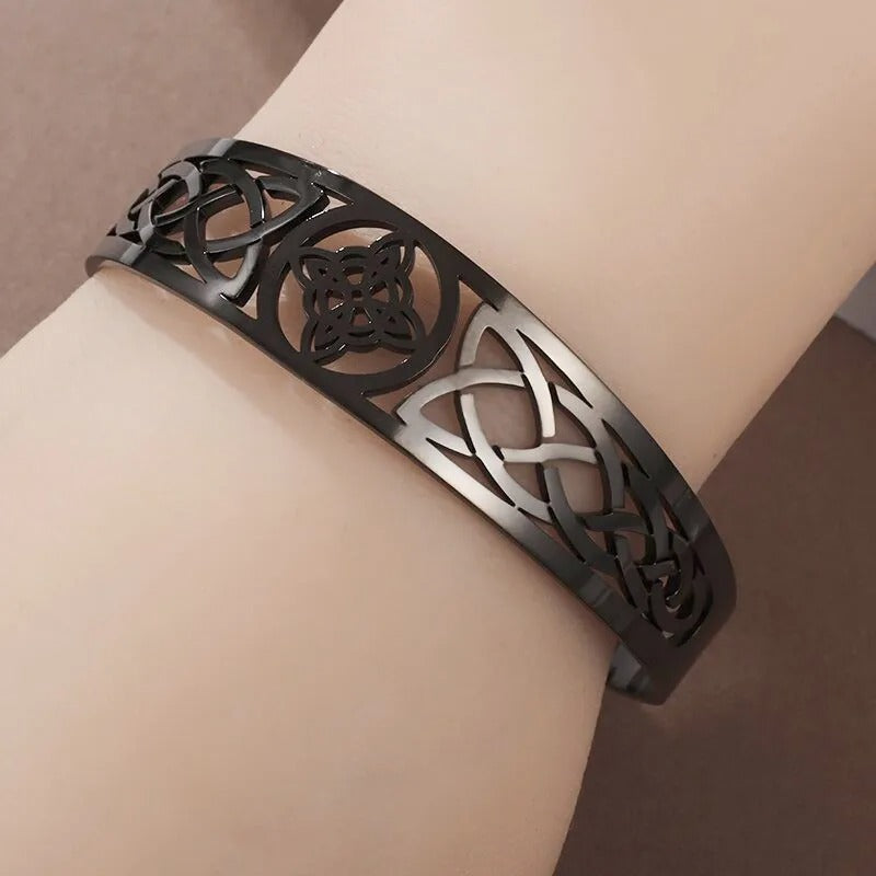 Witch Knot Adjustable Stainless Steel Cuff Bracelet Unisex Jewelry