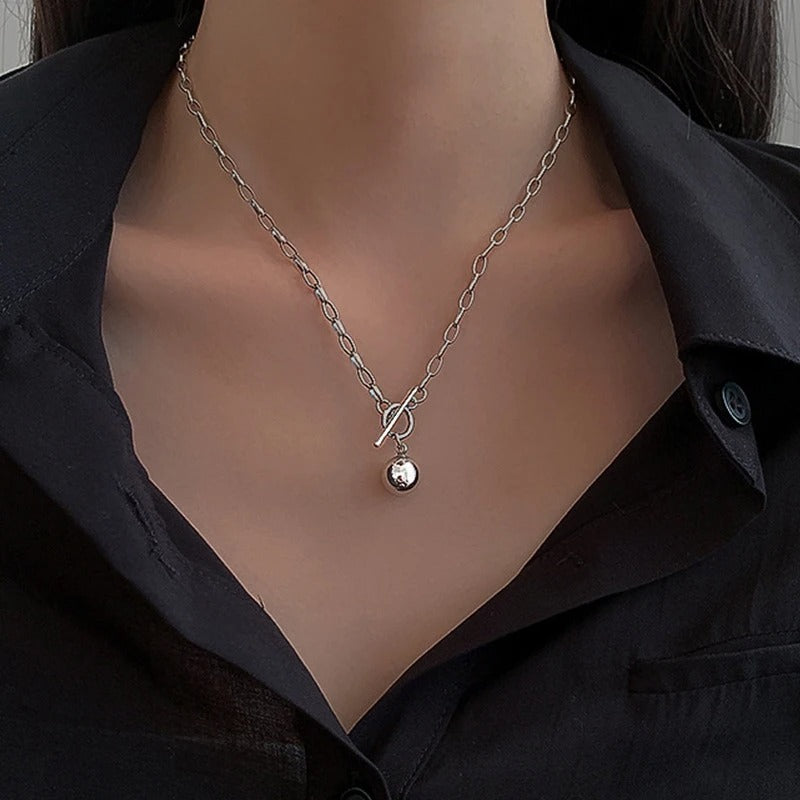 1PC Cuban Chain Necklace Women New Fashion Toggle Clasp Stainless Steel bride accessories wedding