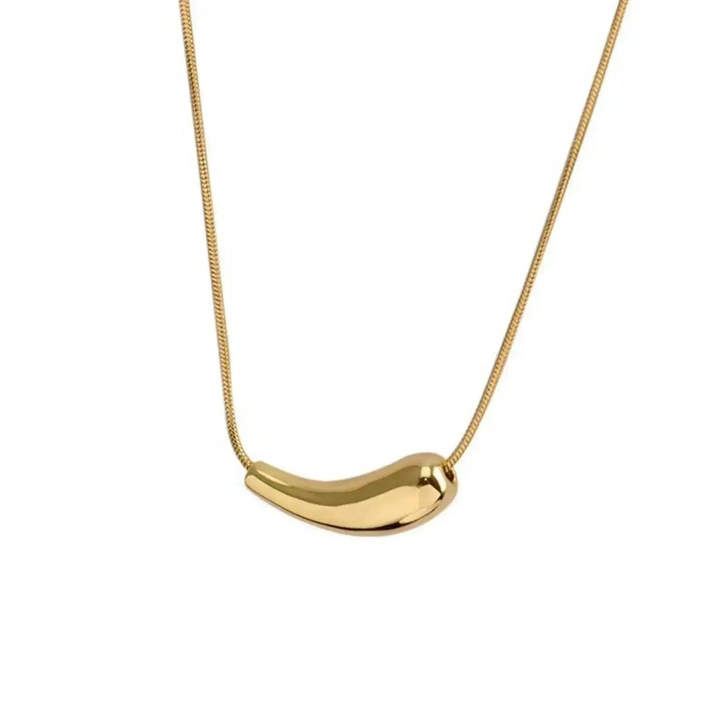 Elegant Water Drop Pendant Necklace Stainless Steel Fashion Jewelry Gift for Women & Girls