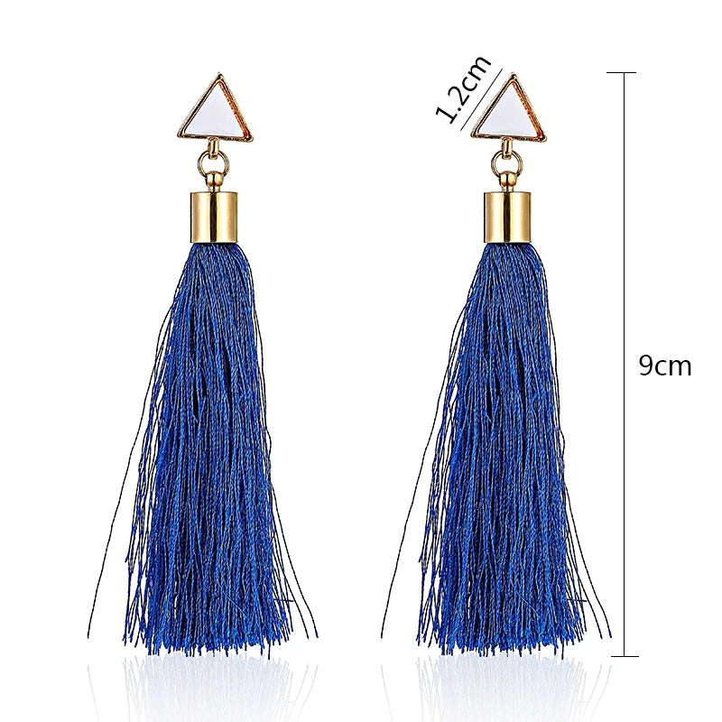 New Fashion Boho Tassel Earrings Women Elegant Long Dangle Drop Earrings Jewelry Vintage Hyperbole Accessories