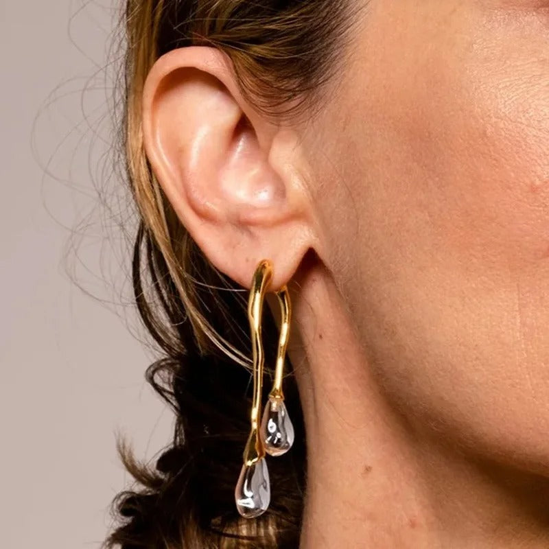 Trendy Statement Jewelry Resin Teardrop Earrings Geometric Back Front Drop Earrings For Women Girls Party Wedding Gift