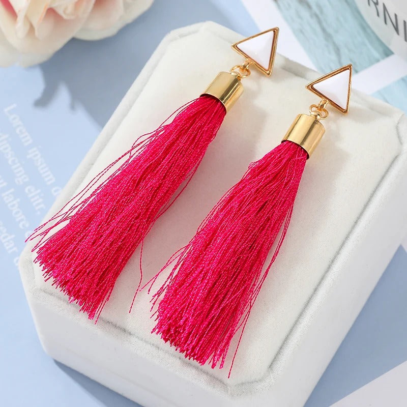 New Fashion Boho Tassel Earrings Women Elegant Long Dangle Drop Earrings Jewelry Vintage Hyperbole Accessories