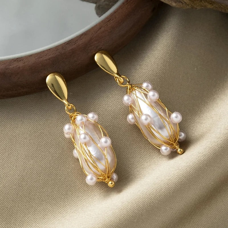 Imitation Pearl Drop Earrings Women Elegant Girly Wedding Jewelry