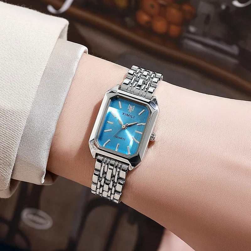 2025 Stainless Steel Strap Watch Women Luxury Gift Quartz Wristwatch Fashion Simple Square Quartz Watches