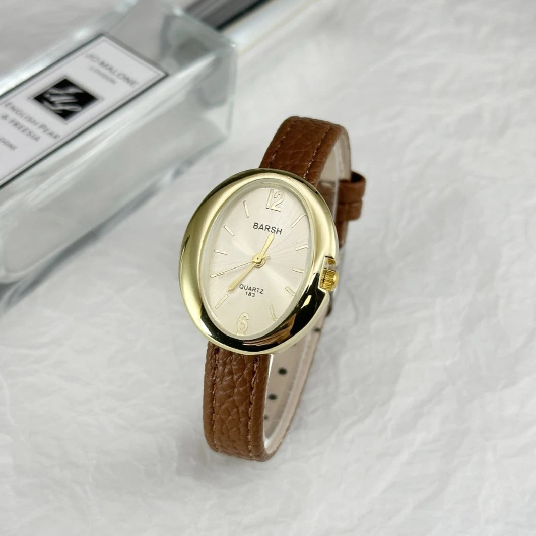 Hot Sale Brand Quartz Watch for Women Fashion Leather Strap Pigeon Egg Dial Watches Luxury Gift Girl Wristwatches