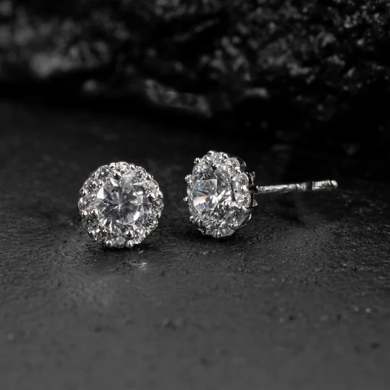 Cubic Zirconia Stud Earrings for Women & Men Couple Gift