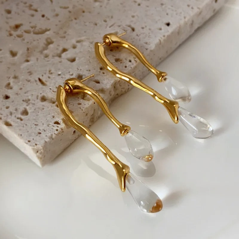 Trendy Statement Jewelry Resin Teardrop Earrings Geometric Back Front Drop Earrings For Women Girls Party Wedding Gift