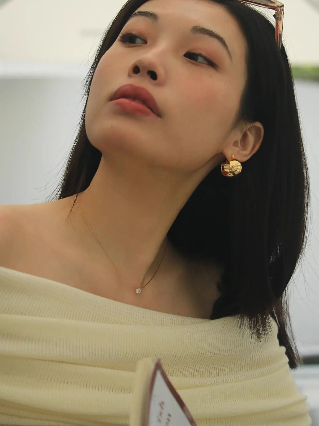 New Minimalist Solitaire Zircon Charm Necklace Anti Tarnish Stainless Steel Chain Round Clear  Stone Necklace