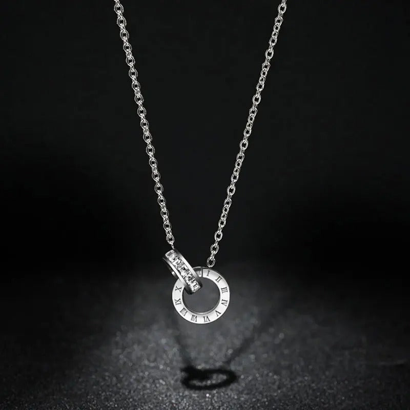Classic Design Famous Brand Roman numerals Pendant Necklace For Woman Titanium Steel Woman Necklace Luxury Jewelry Female